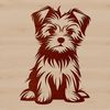 Vector Art of a Yorkshire Terrier A small breed dog sitting on its hind legs, with a cute face and floppy ears.