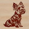 Adorable Yorkshire Terrier Sitting Illustration An illustration of a Yorkshire Terrier in a sitting position, suitable for use as vector art or clip art.