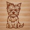 Small Dog Sitting on Floor SVG Image A small breed dog sitting on the floor, illustration of a Yorkshire terrier.