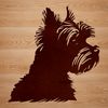 Yorkshire Terrier Head Portrait SVG Illustration of a Yorkshire Terrier's head featuring pointed ears and a distinctive mustache.