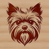 Yorkshire Terrier Portrait Vector Illustration A digital illustration of a Yorkshire Terrier's head, suitable for vector graphics and cutting machine designs.