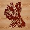 Beautiful Yorkie Breed Clip Art Image A detailed illustration of a Yorkshire Terrier's head with its characteristic features and markings.