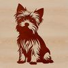 Cute Sitting Yorkshire Dog A sitting Yorkshire Terrier dog breed, suitable for vector design and cutting machine use.