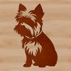 Yorkshire Terrier Sitting on a Background SVG A small Yorkshire Terrier dog is sitting on a background.