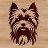 Cute Yorkie Face Illustration Illustration of a small Yorkshire Terrier's head with facial features and fur texture.