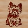 Small Dog Illustration in Realistic Pose A vector illustration of a small Yorkshire Terrier dog sitting in a realistic pose.