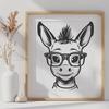 Cute Donkey In SVG - For Free Download, Commercial Use