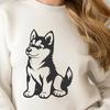 Cute Sitting Husky Design