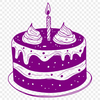 Vector design of a birthday cake suitable for digital cutting or laser engraving projects.