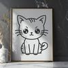 Artistic Sitting Cat Vector Illustration