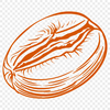 A stylized illustration of a coffee bean in a vector format.