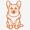 Sitting Corgi Drawing