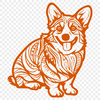 Artistic Sitting Corgi Printable Image