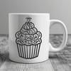 Cupcake Vector Drawing In SVG, PNG, PDF And DXF Formats