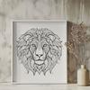 Lion Stencil In SVG, PNG, PDF And DXF Formats