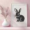 Creative Sitting Rabbit Clipart - SVG