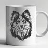 Beautiful Shetland Sheepdog Digital Drawing - Free PNG