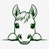 Peeking Horse Clipart - Free PNG