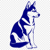 Unique Sitting Husky Vector Illustration - SVG