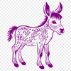 Unique Standing Donkey Vector Drawing