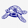 Artistic Sea Turtle In SVG