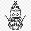 Artistic Snowman PNG