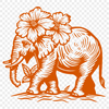 Floral Elephant Vector Illustration