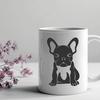 Artistic Sitting French Bulldog Template