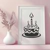 Unique Birthday Cake Decal DXF - Free Download