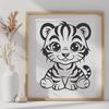 Cute Cub In SVG & DXF