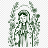 Free Virgin Mary In SVG, PNG, PDF And DXF File Formats - Free