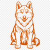 Artistic Sitting Husky Artwork