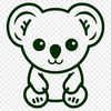 Cute Koala In SVG, PNG, PDF And DXF File Formats - Free