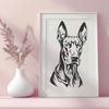 Stunning Doberman Pinscher - Laser PNG