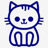 Beautiful Sitting Cat - PNG Digital File