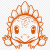 Cute Baby Dinosaur - DXF For Commercial Use