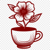 Coffee Cup Illustration In SVG, PNG, PDF And DXF File Formats