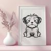 Morkie Drawing In PNG File Format For Free Download