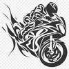 Artistic Motorcycle Vector Drawing