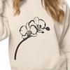 An illustration of a delicate orchid flower with intricate details.