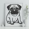 Pug Artwork In SVG, PNG, PDF And DXF Formats