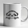 Cute Peeking Sloth DXF