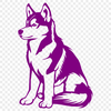 Creative Sitting Husky Illustration