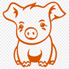 Artistic Sitting Piglet PNG