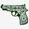 Stunning Gun Decal In DXF For Free Download