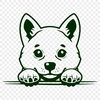 Unique Peeking Shiba Inu - PNG Digital File