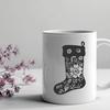 Floral Stocking In DXF Format