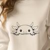 Unique Peeking Axolotl Digital Artwork - SVG