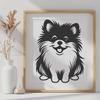 Creative Sitting Pomeranian In PDF - Commercial Use