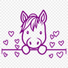 Free Peeking Horse Clipart - PDF